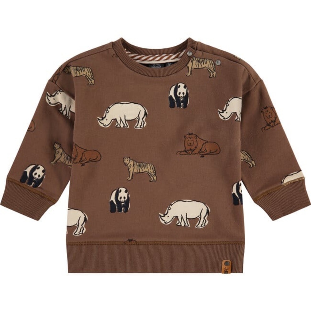 Like new! BABYFACE Animal Print Pullover Sweatshirt in Chocolate, Size 6